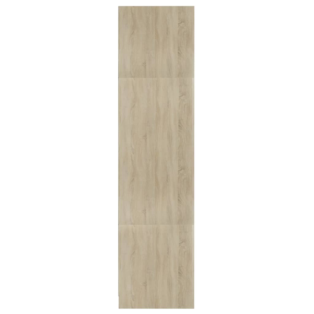 Wardrobe White and Sonoma Oak 100x50x200 cm Chipboard